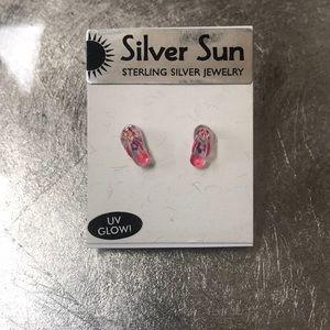 Silver Sun Earrings Flip-flops